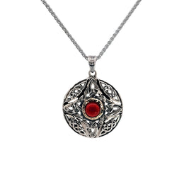 Keith Jack Silver Round Garnet Necklace