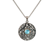 Keith Jack Silver Round Swiss Blue Topaz Necklace