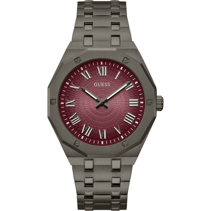 Guess Men's Analog Watch with Maroon Dial