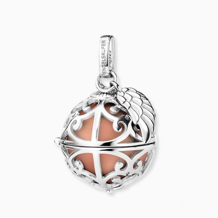 16mm Sterling Silver Sound Ball Pendant: Rose Pearl