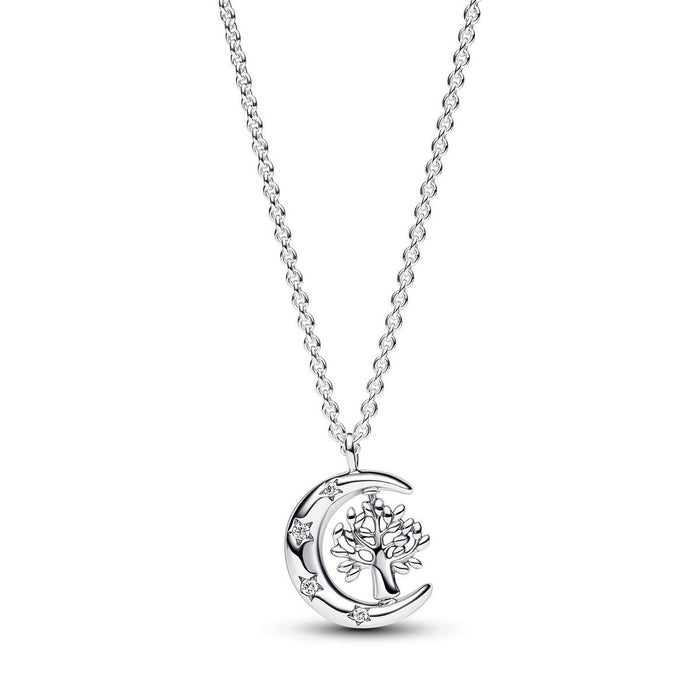 Pandora Tree & Moon Sterling Silver Necklace