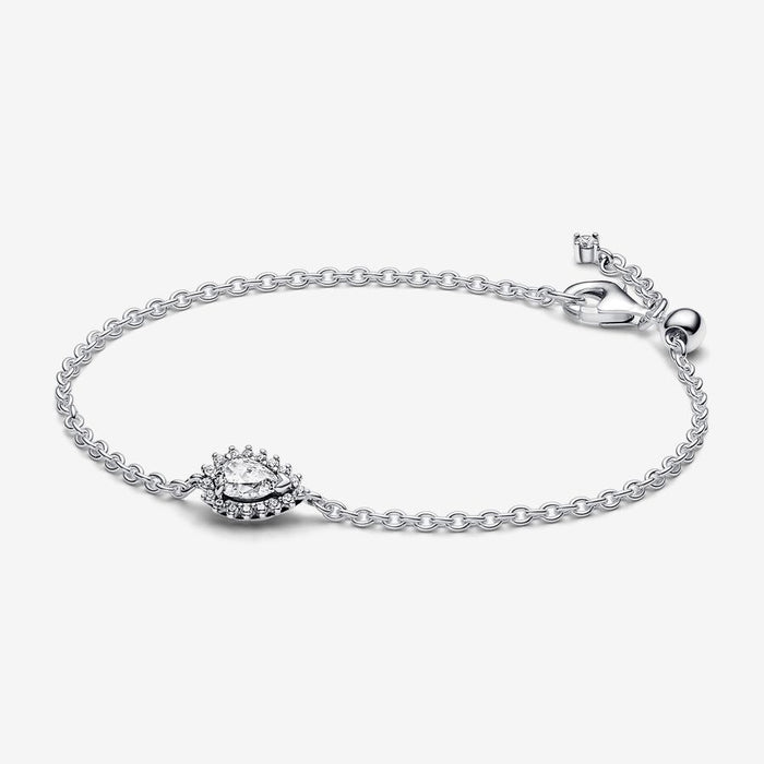 Pandora Halo Pear Sterling Silver Bracelet
