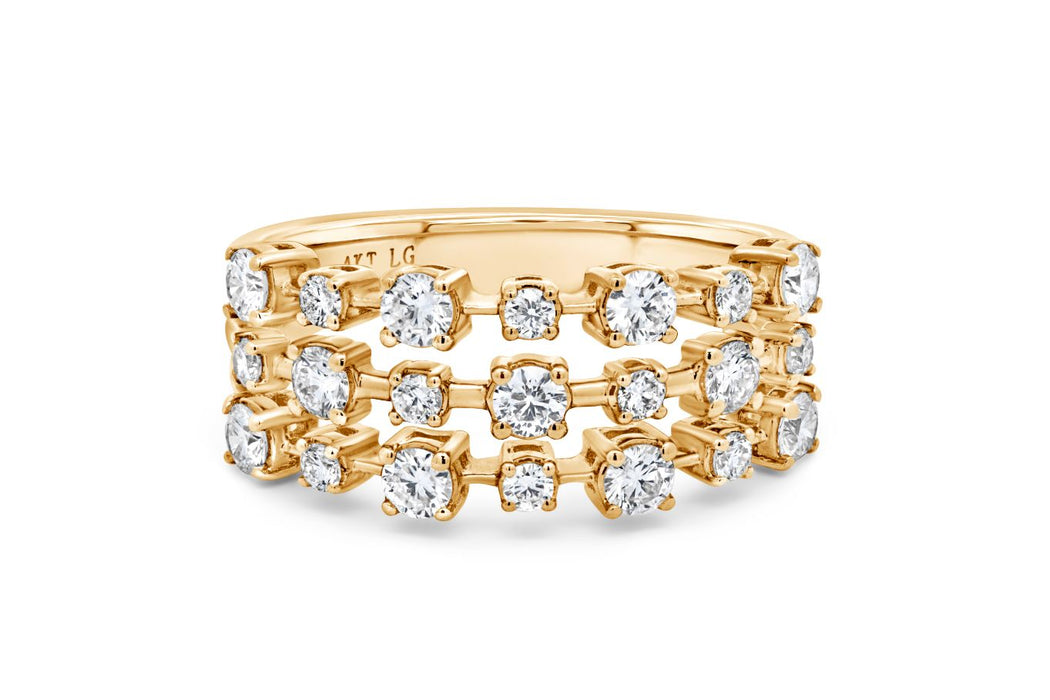 0.85CTW Lab Grown Layered Wedding Band: Yellow Gold