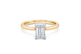 1.00CT Lab Grown Emerald Cut Engagement Ring: Yellow Gold