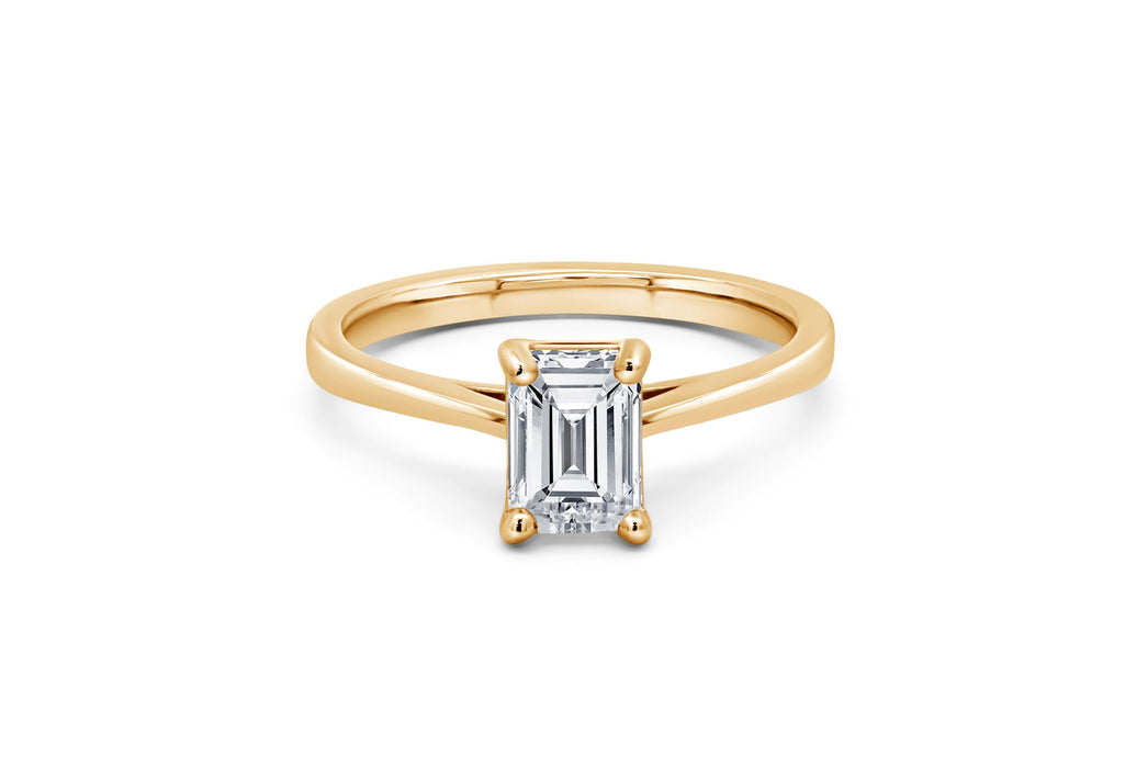 1.00CT Lab Grown Emerald Cut Engagement Ring