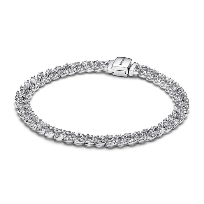 FINAL SALE - Pandora Pave Sterling Silver Chain Bracelet