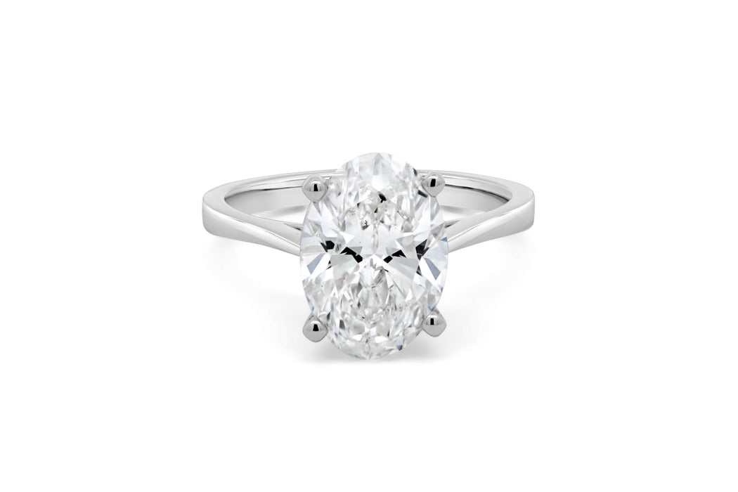 3.18CT Lab Grown Oval Cut Engagement Ring