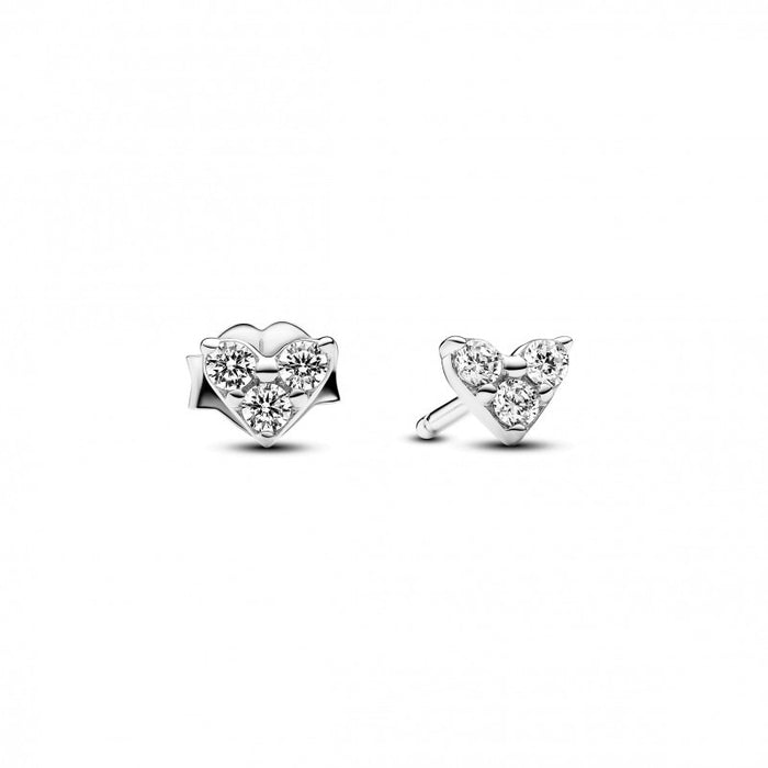 FINAL SALE - Pandora Triple CZ Heart Earrings