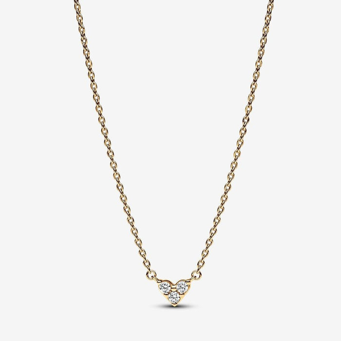FINAL SALE - Pandora Gold Plated CZ Triple Heart Necklace