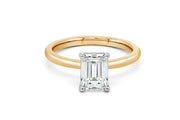 1.50CT Lab Grown Emerald Engagement Ring: Yellow Gold