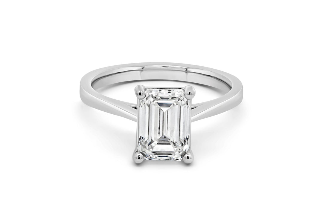 2.00CT Lab Grown Emerald Cut Engagement Ring