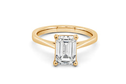 2.00CT Lab Grown Emerald Cut Engagement Ring: Yellow Gold
