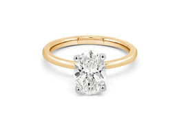1.50CT Lab Grown Oval Engagement Ring: Yellow Gold