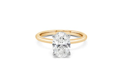 2.00CT Lab Grown Oval Engagement Ring: Yellow Gold