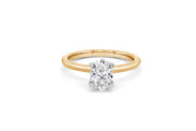 1.06CT Lab Grown Oval Engagement Ring: Yellow Gold