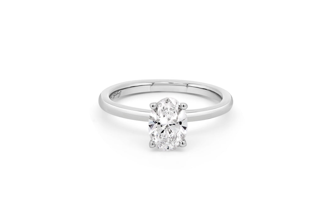 1.00CTW Lab Grown Oval Engagement Ring