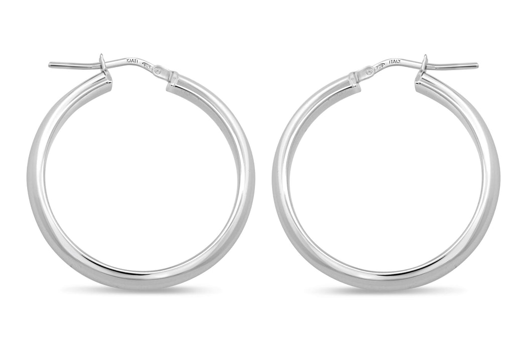Sterling Silver Medium Hoop Earrings