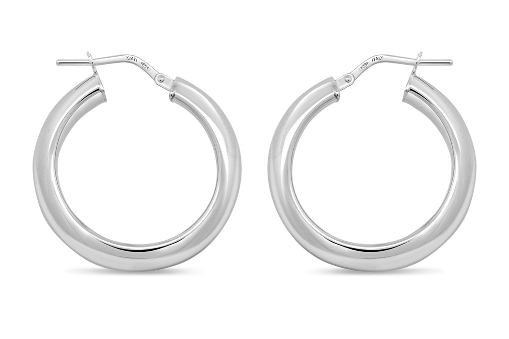 Sterling Silver Wide Hoop Earrings