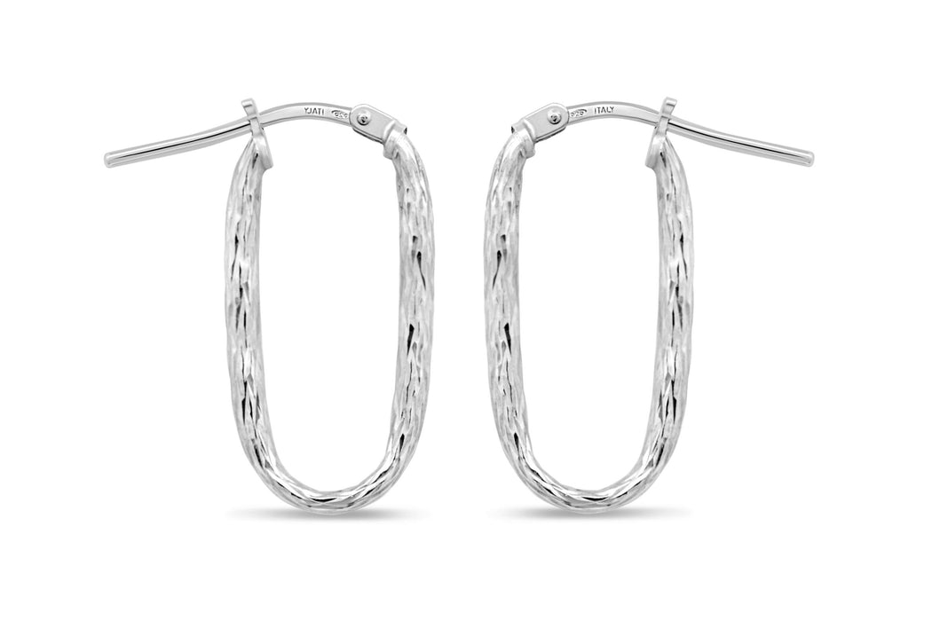 Sterling Silver Small Oval Hoop Earrings