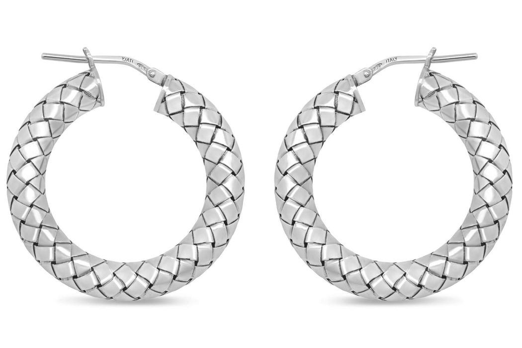 Sterling Silver Wide Path Earrings