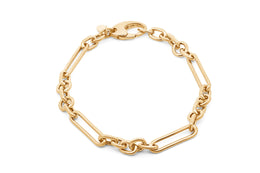 Yellow Gold Paperclip Bracelet