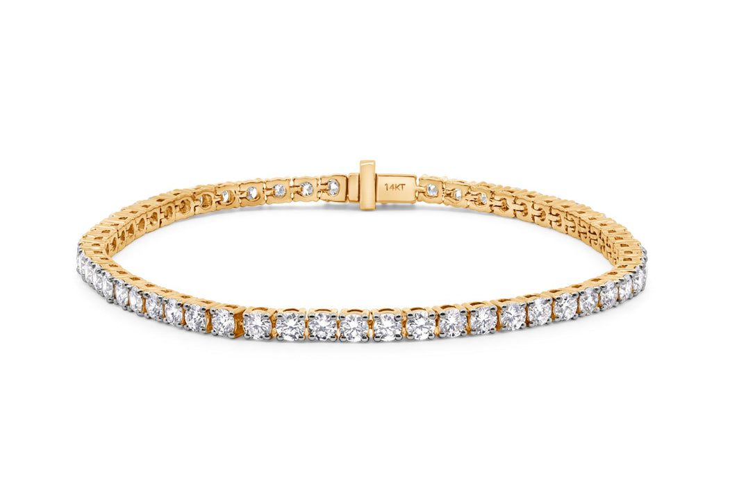 5.13CTW Yellow Gold Lab Grown Diamond Tennis Bracelet