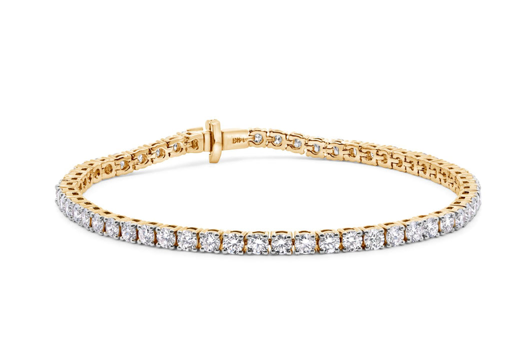 5.01CTW Yellow Gold Lab Grown Diamond Tennis Bracelet