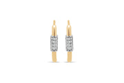 10kt Yellow Gold CZ Hoop Earrings