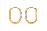 10kt Yellow Gold CZ Hoop Earrings