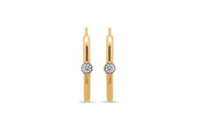Yellow Gold CZ Hoop Earrings
