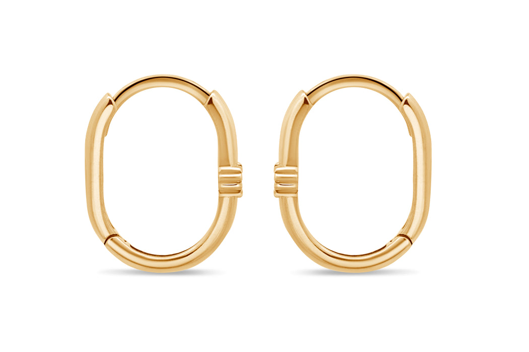 Yellow Gold CZ Hoop Earrings