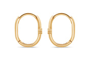 Yellow Gold CZ Hoop Earrings