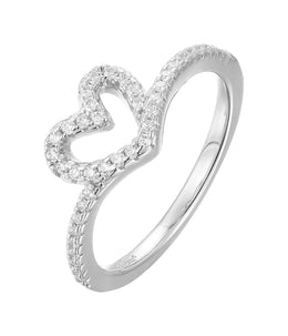 Casablanca Wish CZ Sterling Silver Heart Ring