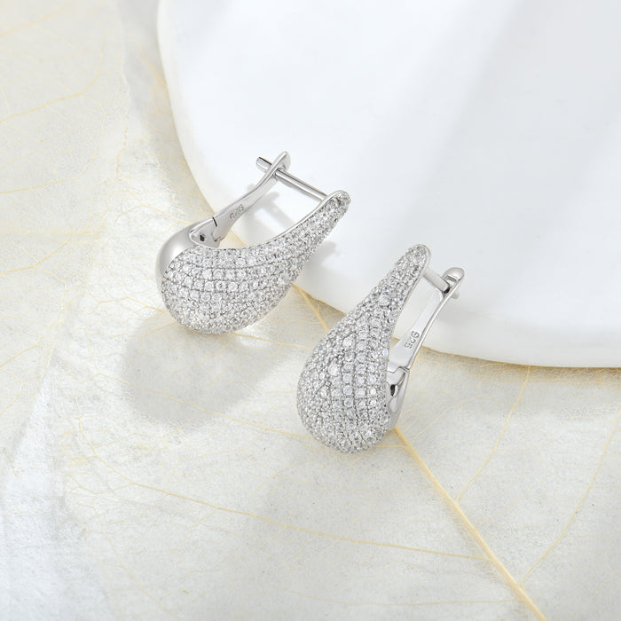 Casablanca Sterling Silver CZ Sparkle Drop Earrings