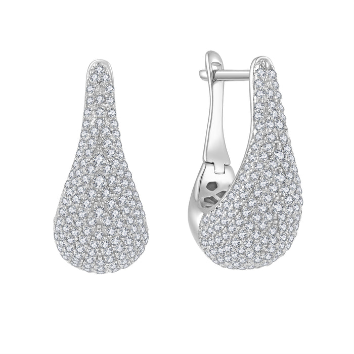 Casablanca Sterling Silver CZ Sparkle Drop Earrings