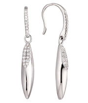 Casablanca Sterling Silver CZ Smooth Drop Earrings