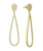 Casablanca Gold Plated Open Teardrop Earrings