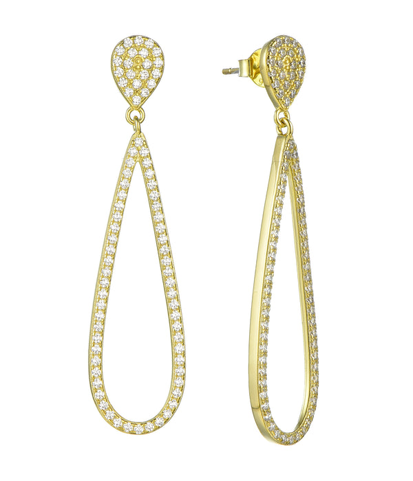 Casablanca Gold Plated Open Teardrop Earrings