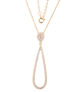 Casablanca Gold Plated Sterling Silver Tear Drop Necklace