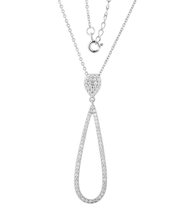 Casablanca Silver Teardrop CZ Necklace