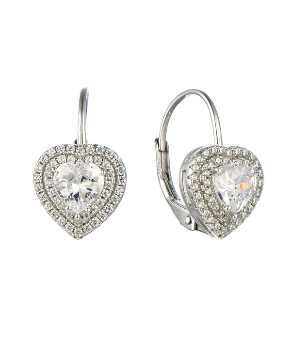 Casablanca Sterling Silver Heart Earrings
