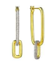 Casablanca Yellow Gold Plated Double Link Earrings