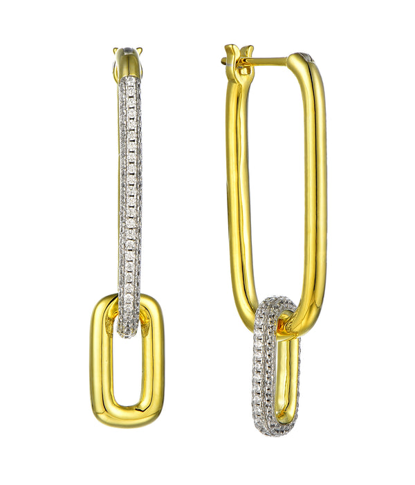 Casablanca Yellow Gold Plated Double Link Earrings