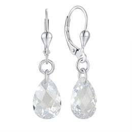 Casablanca Sterling Silver Faceted CZ Drop Earrings