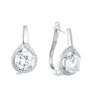 Casablanca Sterling Silver CZ Latch Back Earrings