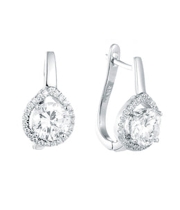 Casablanca Sterling Silver CZ Latch Back Earrings