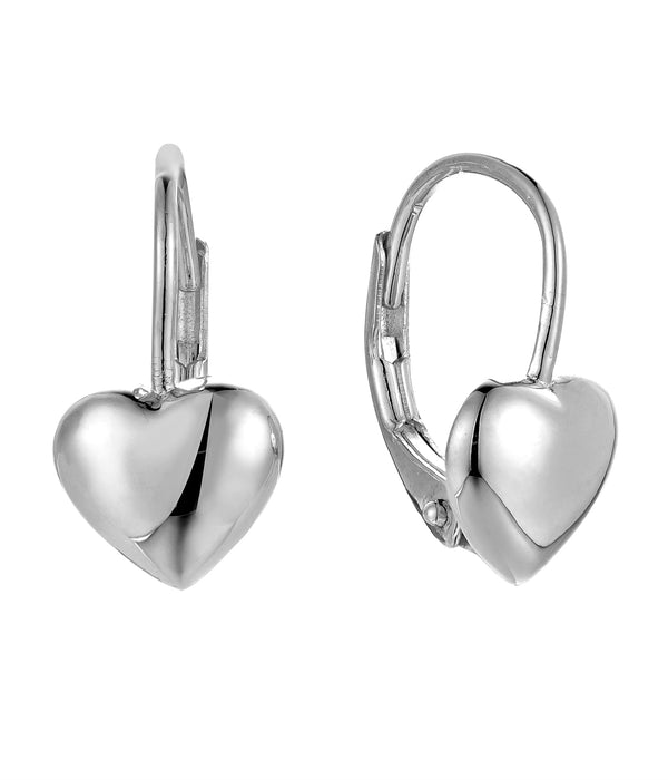 Casablanca Sterling Silver Puffy Heart Earrings