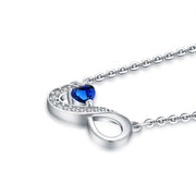 Casablanca Sterling Silver & Sapphire Infinity Necklace