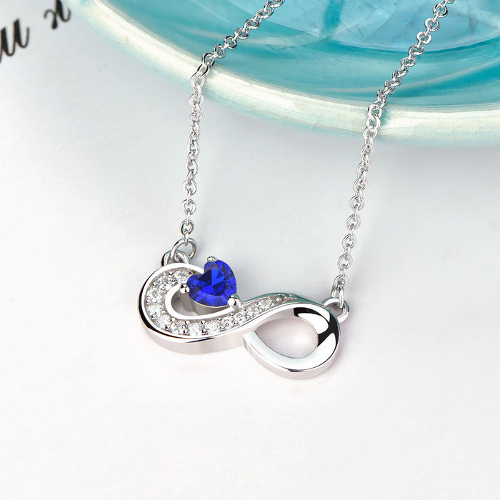 Casablanca Sterling Silver & Sapphire Infinity Necklace
