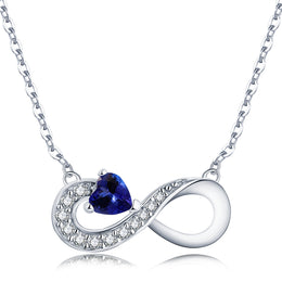 Casablanca Sterling Silver & Sapphire Infinity Necklace